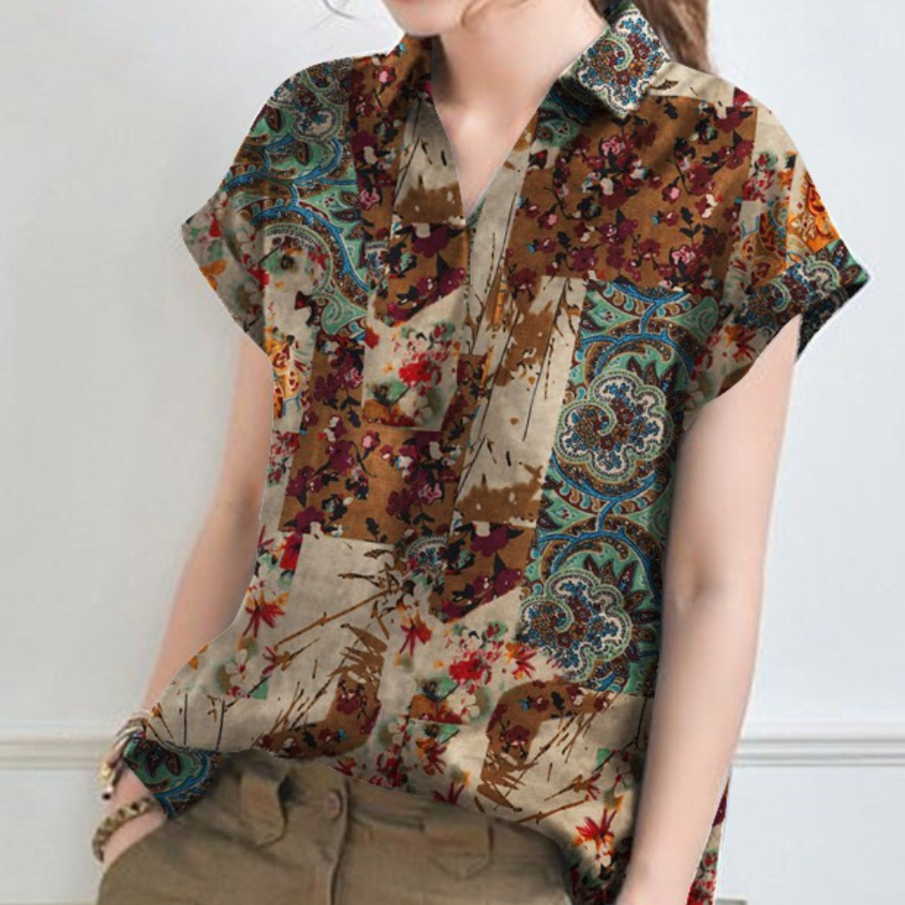 Chemise d'Été Fleurie pour Femmes - Tissu Léger et Style Polyvalent