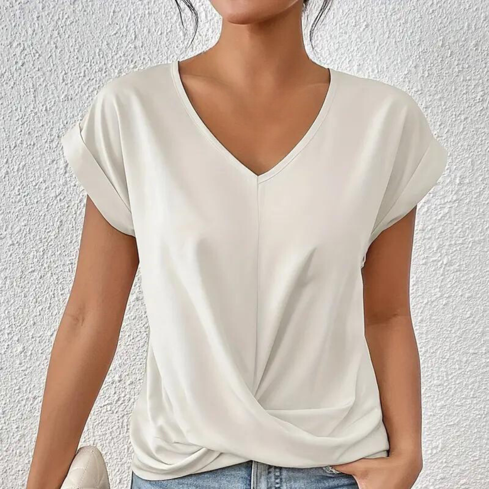 Chemise Femme Col V en Coton - Confort Élégant pour Toutes Occasions