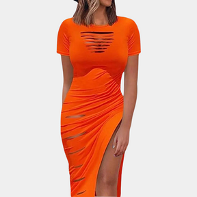 Robe Élégante Noire pour Femmes - Style Intemporel avec Encolure Ronde