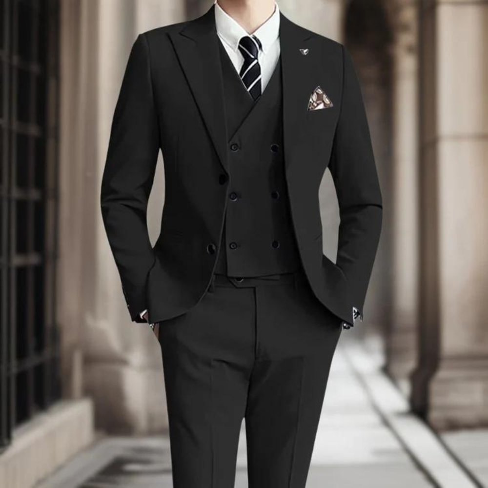 Costume trois pièces ajusté pour Hommes - Élégant en Coton Premium et Confortable
