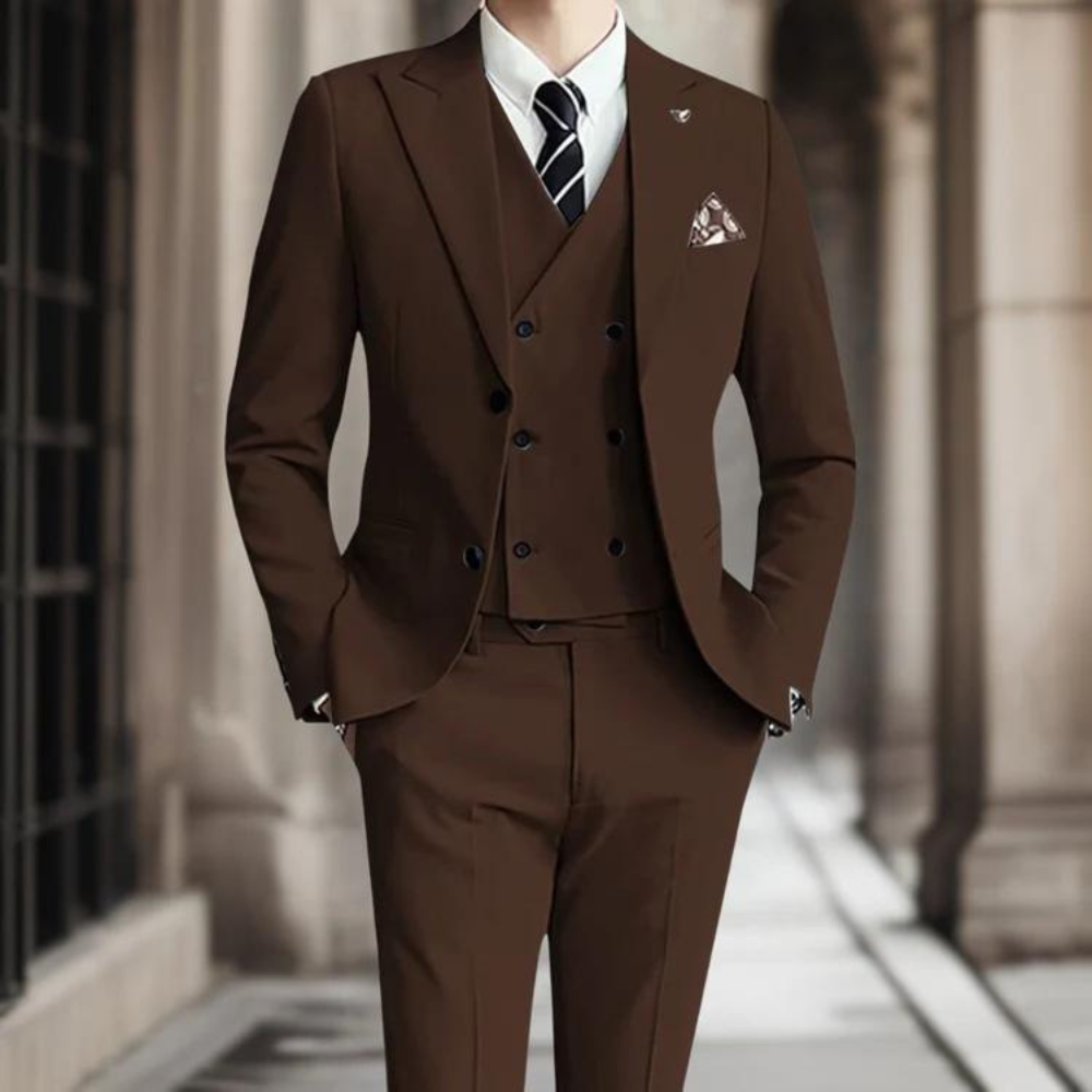Costume trois pièces ajusté pour Hommes - Élégant en Coton Premium et Confortable