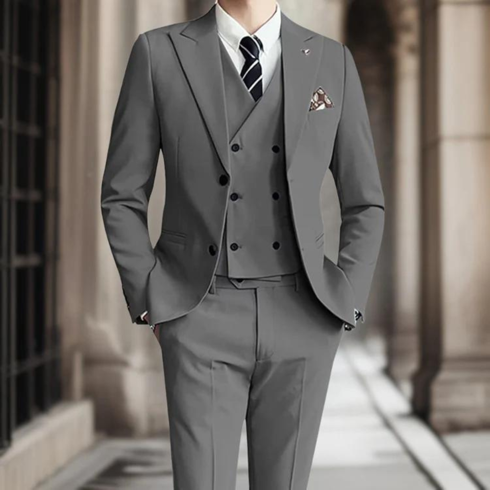 Costume trois pièces ajusté pour Hommes - Élégant en Coton Premium et Confortable
