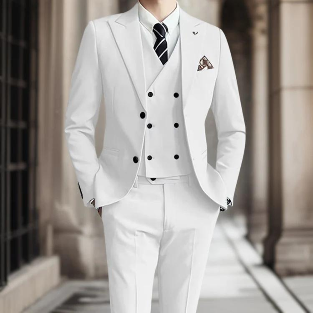 Costume trois pièces ajusté pour Hommes - Élégant en Coton Premium et Confortable