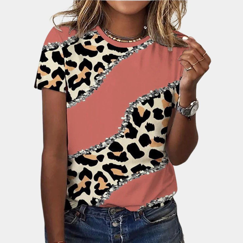 Blouse d'Été en Coton pour Femmes - Imprimé Abstrait et Confort Optimal