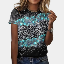 Blouse d'Été en Coton pour Femmes - Imprimé Abstrait et Confort Optimal
