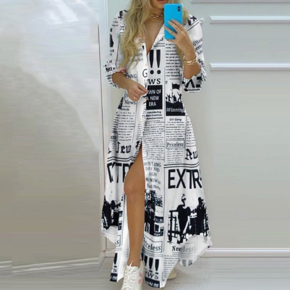 Robe Imprimée Artistique de Luxe - Style Unique et Tendance