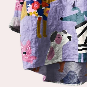 Chemisier Femme Imprimé Chien - Confort et Style pour Toutes Occasions
