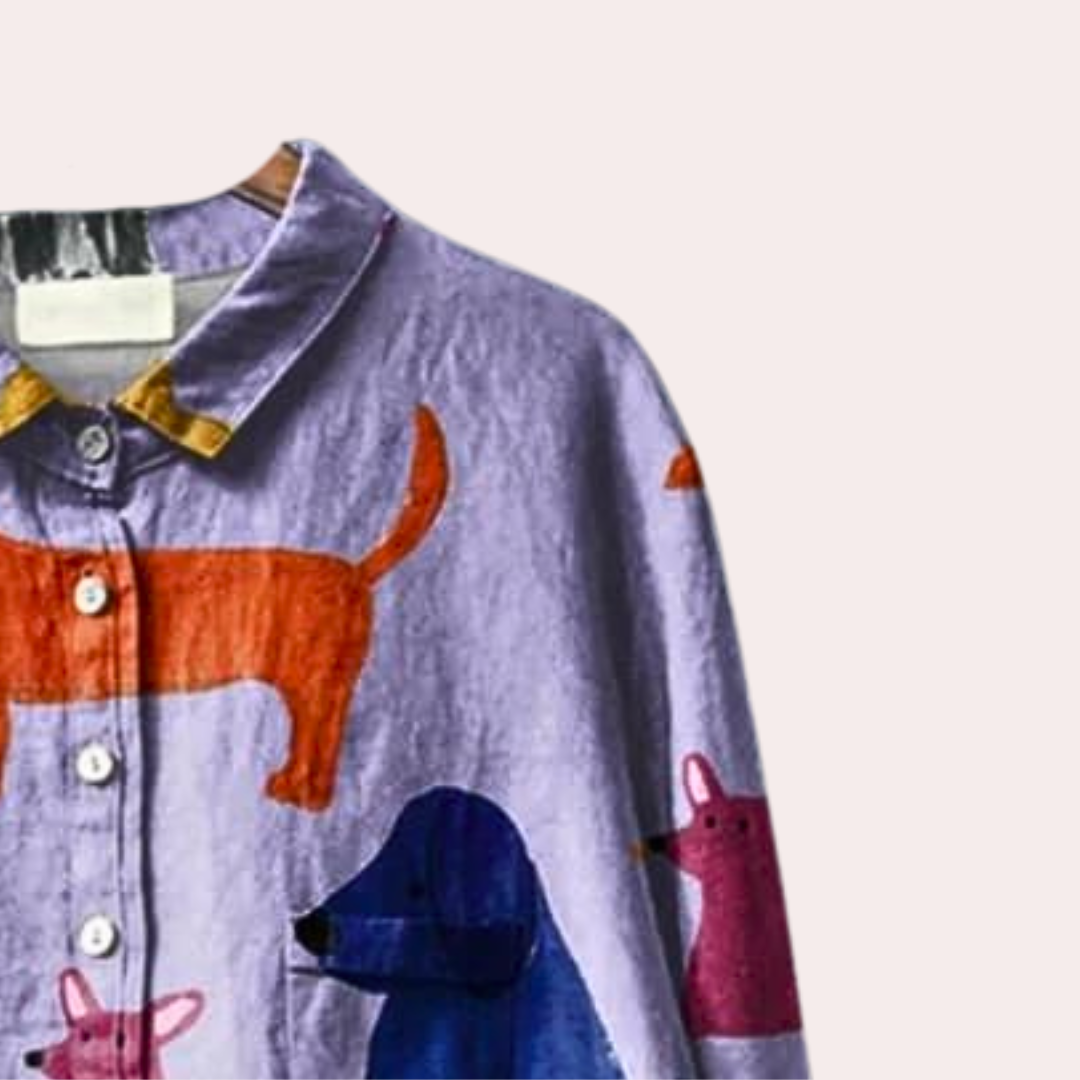 Chemisier Femme Imprimé Chien - Confort et Style pour Toutes Occasions