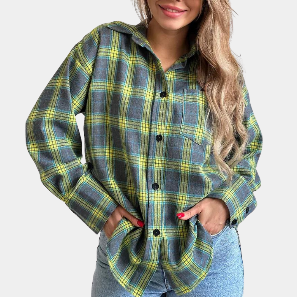 Chemise à Carreaux pour Femmes - Tissu Doux et Style Polyvalent