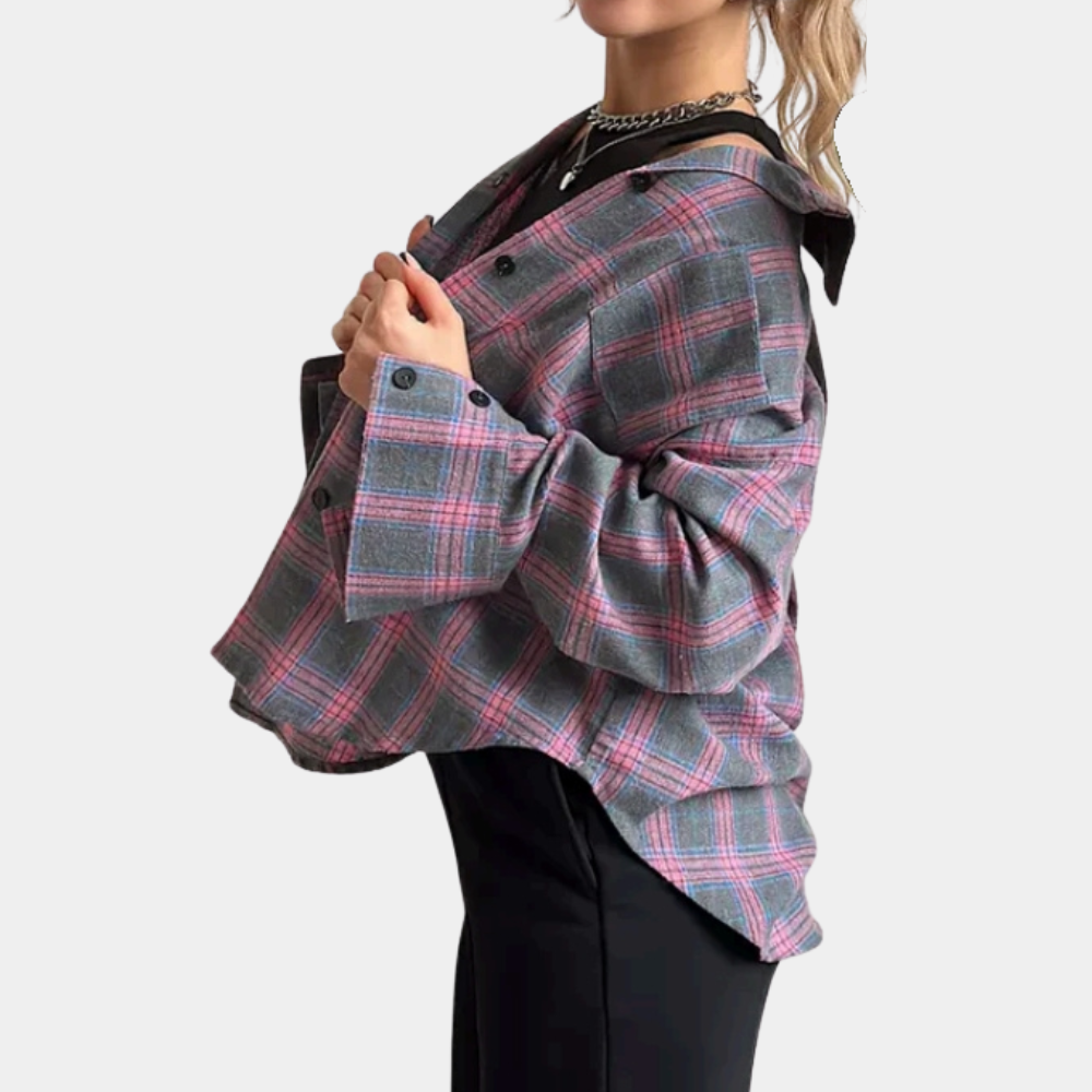 Chemise à Carreaux pour Femmes - Tissu Doux et Style Polyvalent