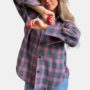 Chemise à Carreaux pour Femmes - Tissu Doux et Style Polyvalent