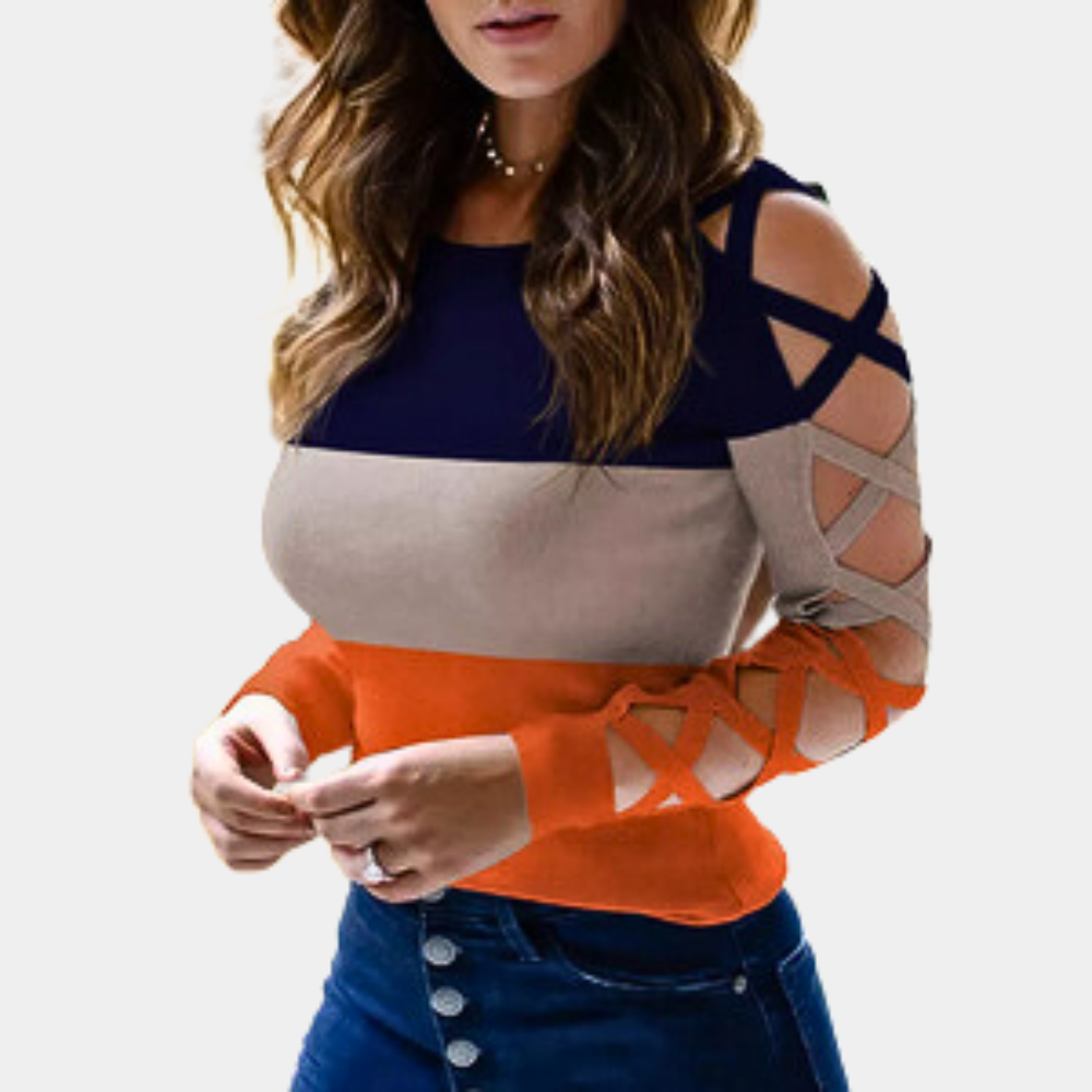 Chemise Tendance en Coton pour Femmes - Manches Croisées et Confort Optimal