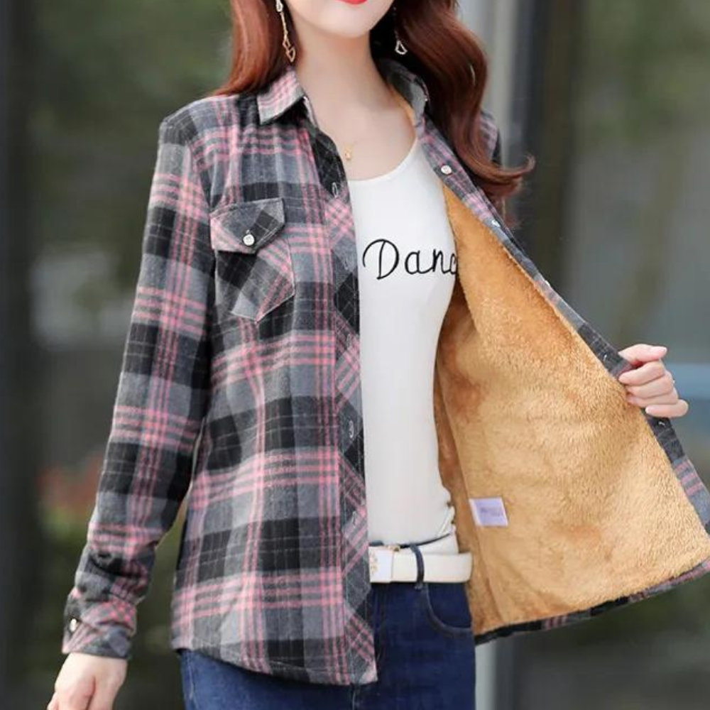 Chemise à Carreaux en Coton pour Femmes - Confort et Style Polyvalent au Quotidien