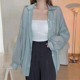 Chemise Élégante à Manches Longues - Tissu Léger et Style Polyvalent