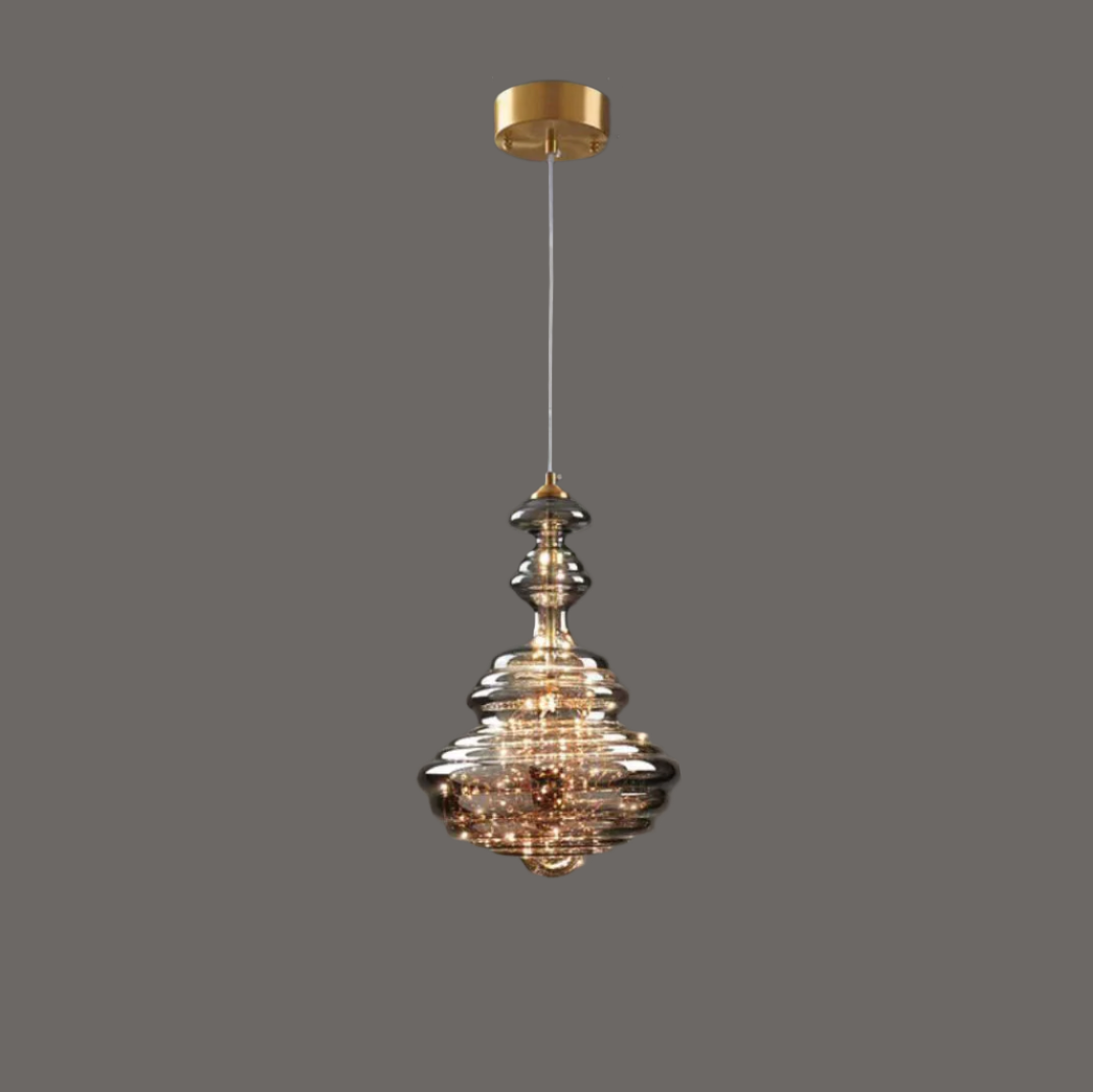 Lampe Suspendue Grise Design Élégant - Éclairage Ambiance et Matériaux Luxueux
