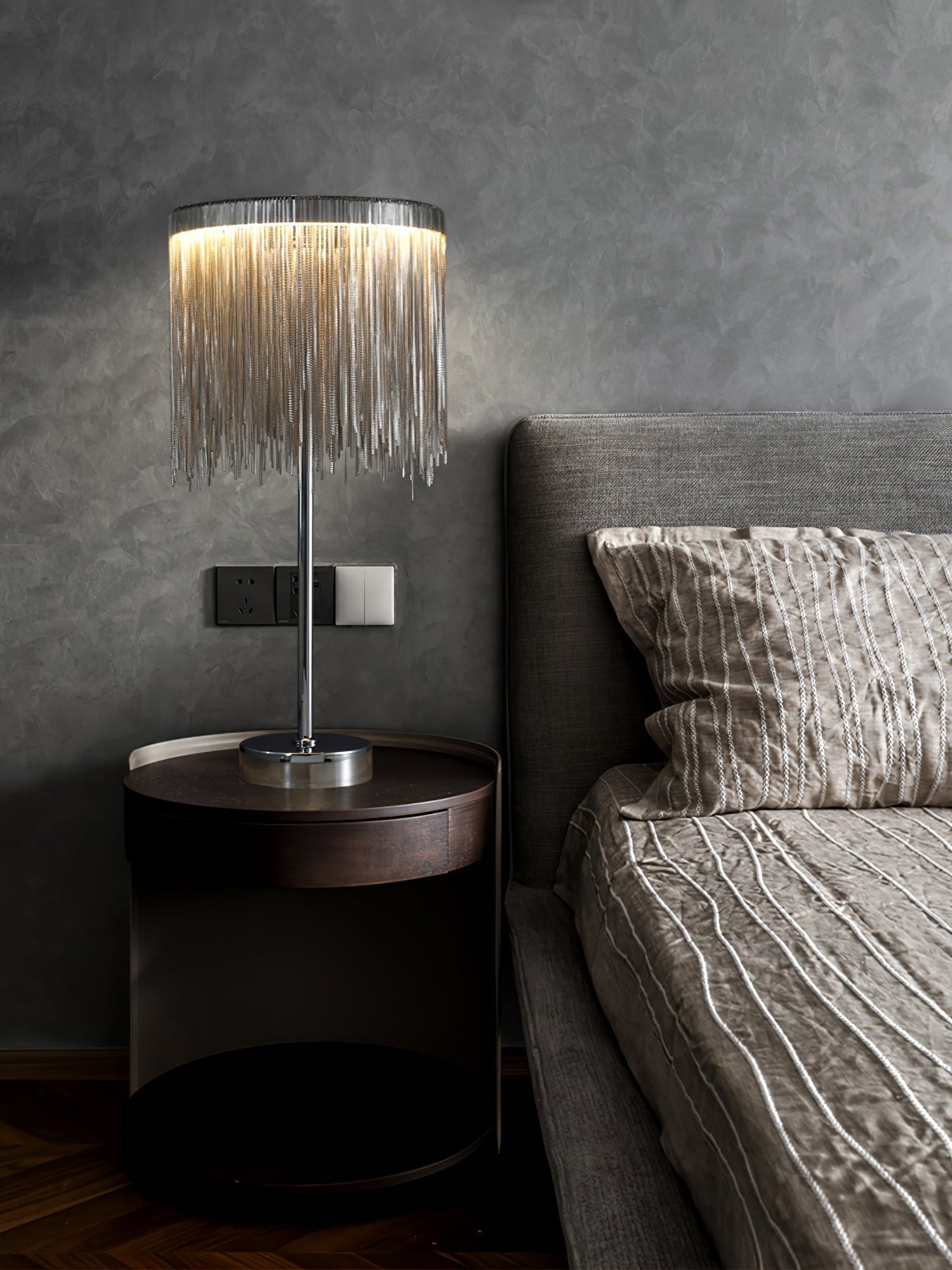 Lampe de Table Chic avec Frange - Éclairage Ambiant et Design Élégant