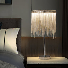 Lampe de Table Chic avec Frange - Éclairage Ambiant et Design Élégant