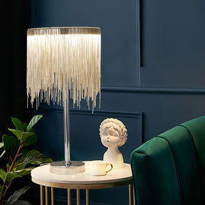 Lampe de Table Chic avec Frange - Éclairage Ambiant et Design Élégant