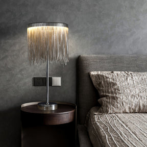 Lampe de Table Chic avec Frange - Éclairage Ambiant et Design Élégant