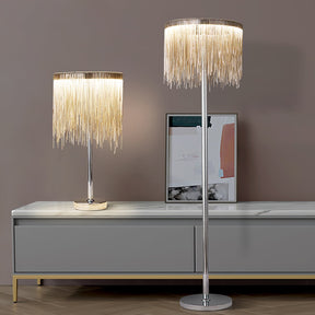 Lampe de Table Chic avec Frange - Éclairage Ambiant et Design Élégant