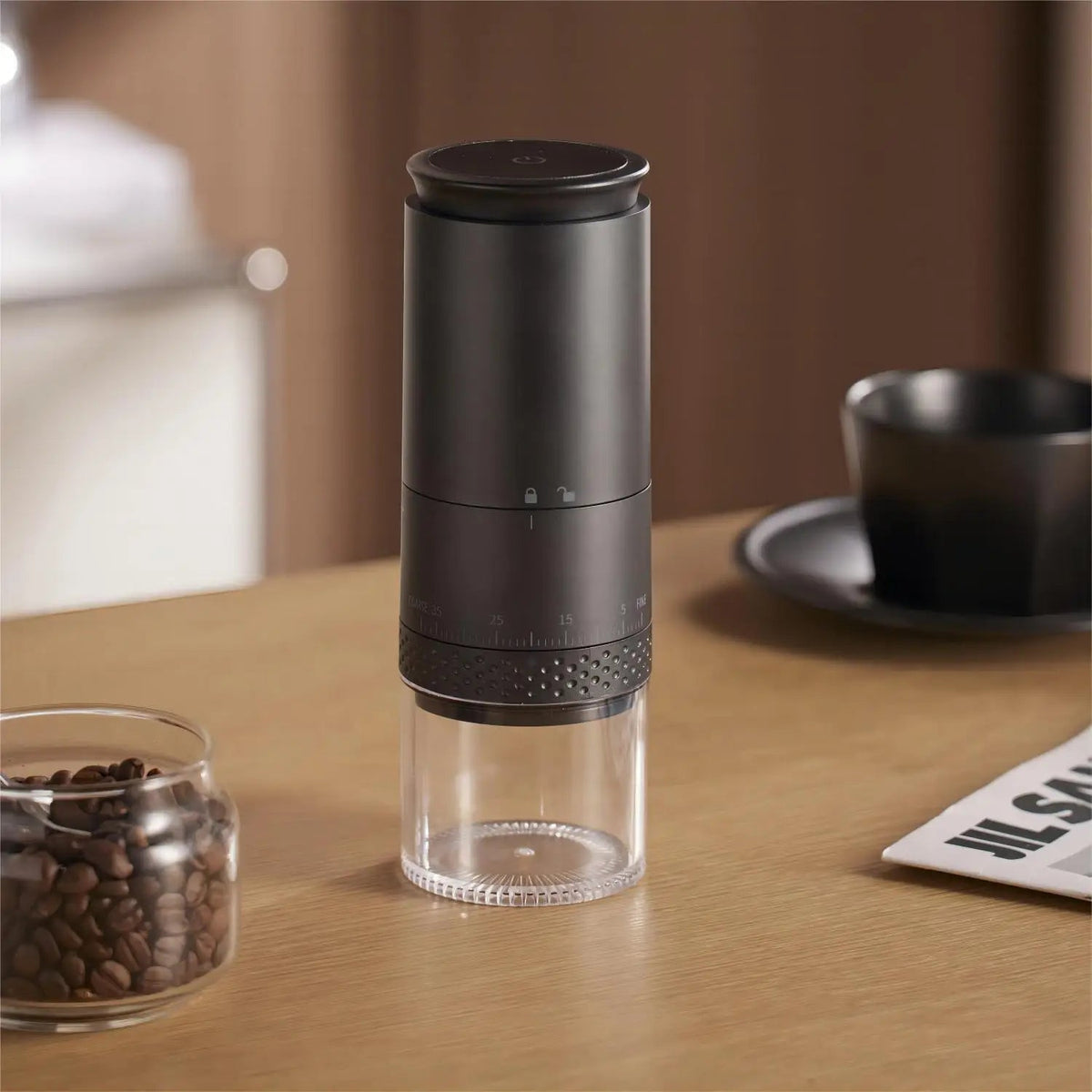 Moulin à Café Électrique Rechargeable - 38 Réglages pour Mouture Personnalisée