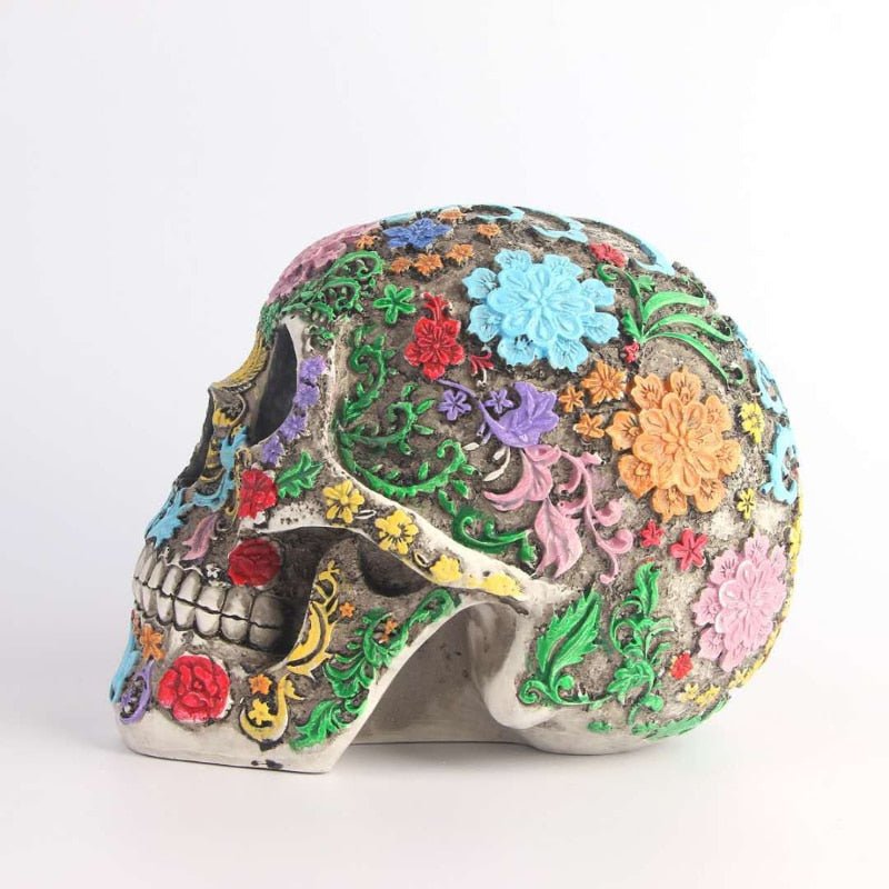 Sculpture de Crâne en Sucre - Décoration Colorée et Artisanale