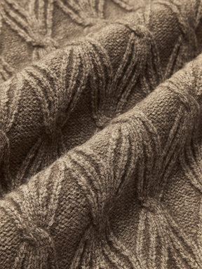 Cardigan Long en Tricot - Élégant Motif Diamant et Confort