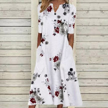 Robe d'été à Motif Floral - Style Élégant et Confortable