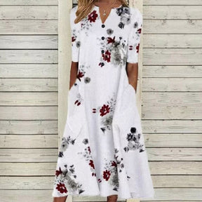 Robe d'été à Motif Floral - Style Élégant et Confortable