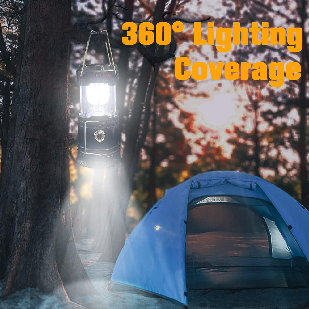Lampe de Camping Solaire Rechargeable - Éclairage 360° et Portable