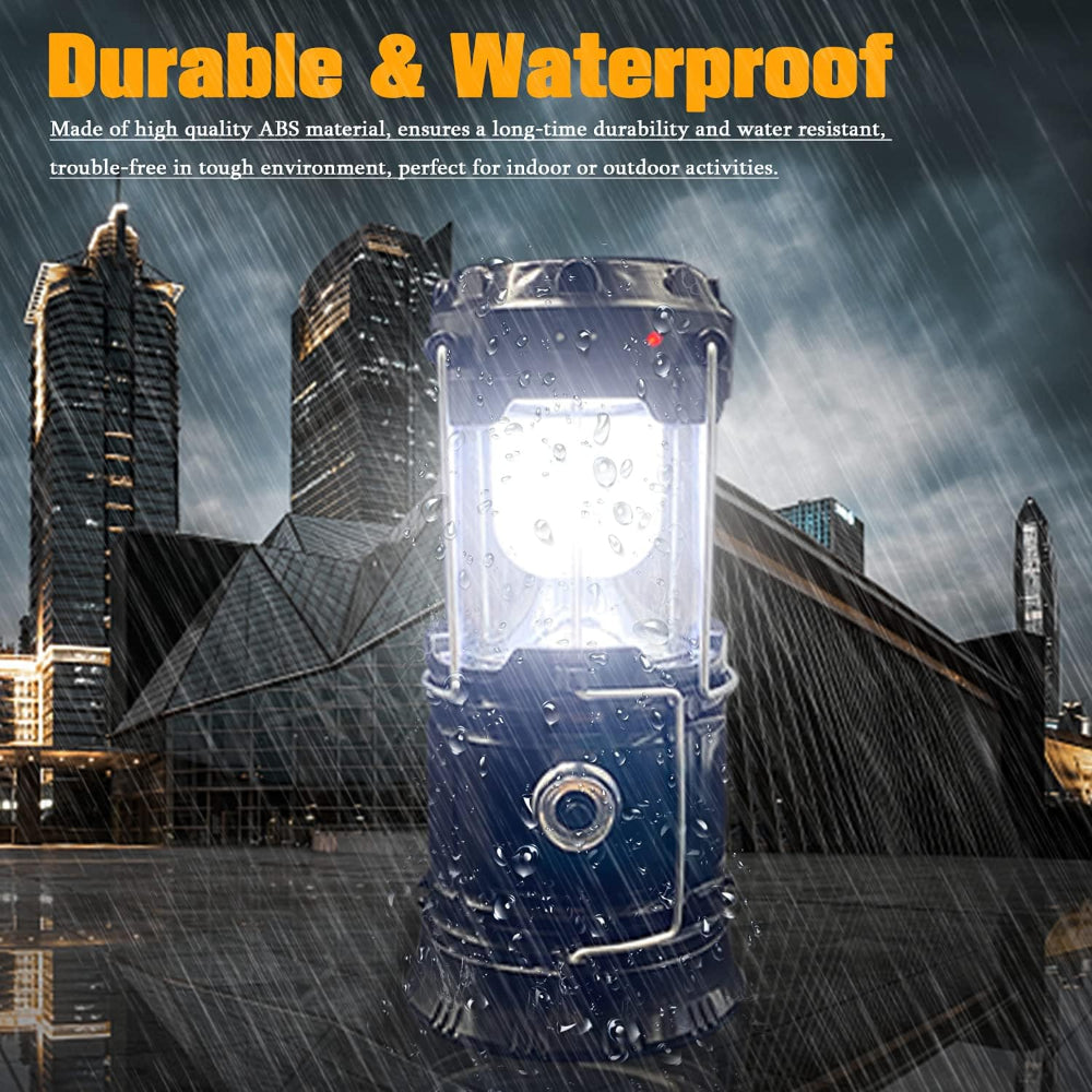 Lampe de Camping Solaire Rechargeable - Éclairage 360° et Portable