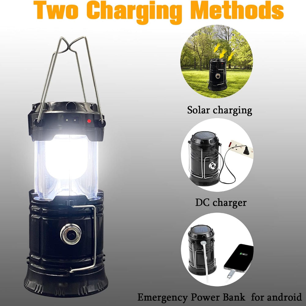 Lampe de Camping Solaire Rechargeable - Éclairage 360° et Portable