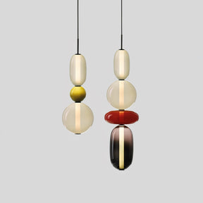 Luminaire Suspendu en Verre Coloré - Éclairage LED Ajustable et Élégant