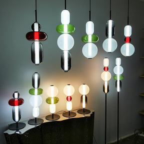 Luminaire Suspendu en Verre Coloré - Éclairage LED Ajustable et Élégant