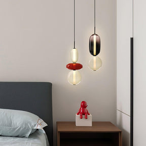Luminaire Suspendu en Verre Coloré - Éclairage LED Ajustable et Élégant