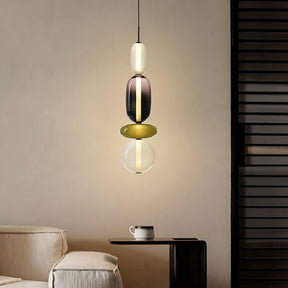 Luminaire Suspendu en Verre Coloré - Éclairage LED Ajustable et Élégant