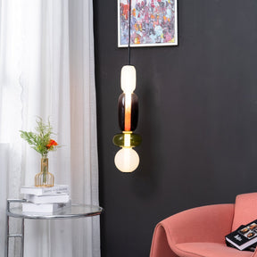 Luminaire Suspendu en Verre Coloré - Éclairage LED Ajustable et Élégant