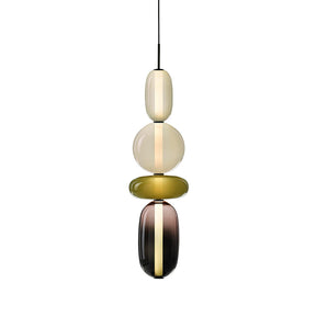 Luminaire Suspendu en Verre Coloré - Éclairage LED Ajustable et Élégant