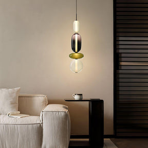 Luminaire Suspendu en Verre Coloré - Éclairage LED Ajustable et Élégant
