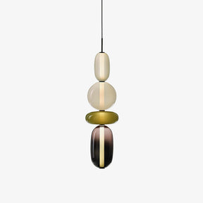 Luminaire Suspendu en Verre Coloré - Éclairage LED Ajustable et Élégant