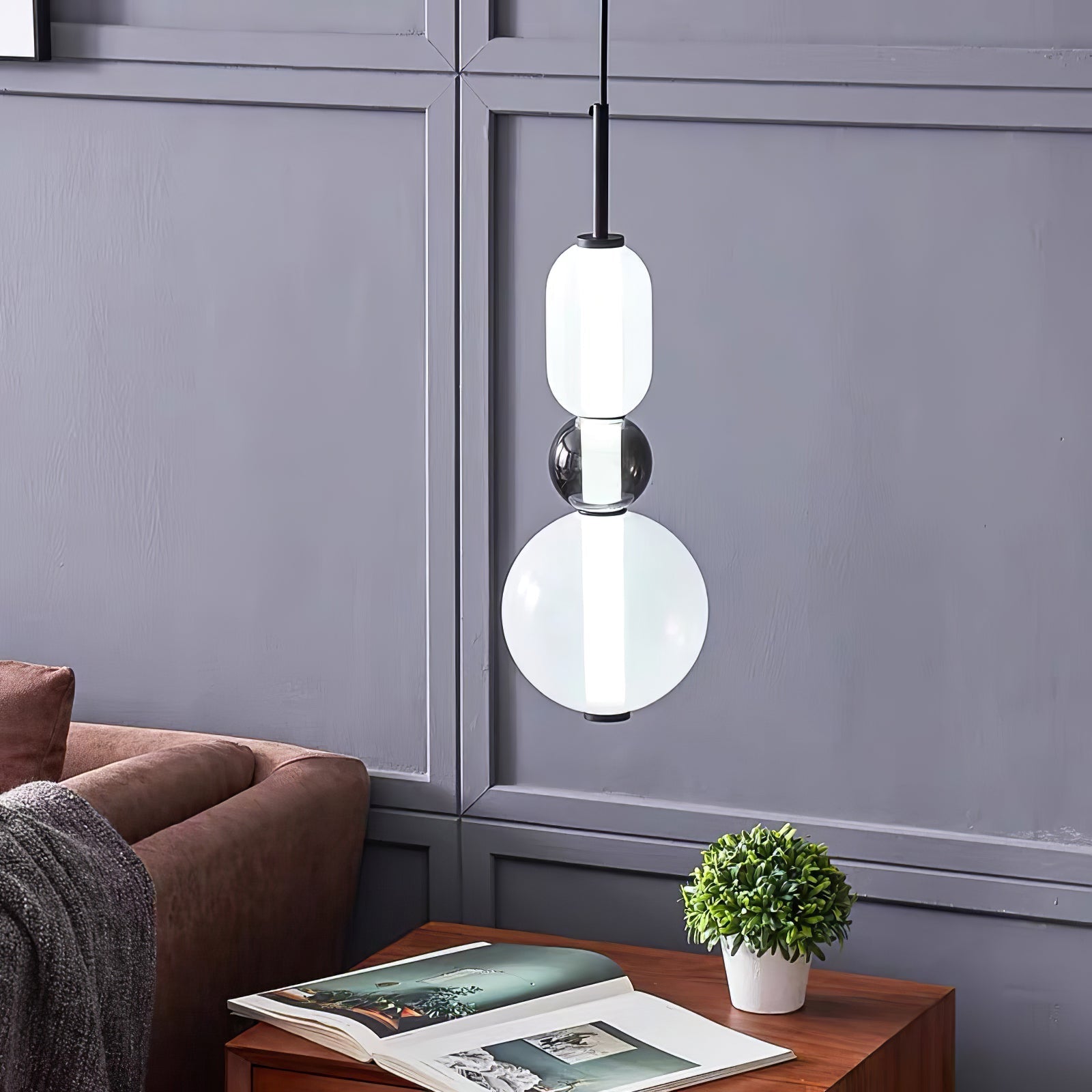 Pendentif en Verre Élégant - Brillance Transparente et Design Moderne