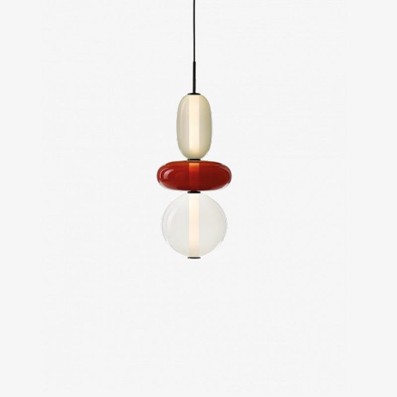Suspension LED en Verre Coloré - Design Artistique et Hauteur Réglable