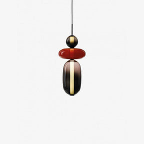 Suspension LED en Verre Coloré - Design Artistique et Hauteur Réglable