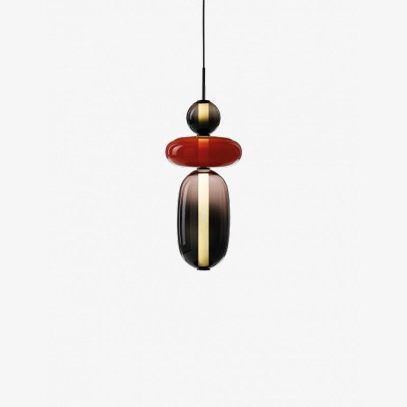 Suspension LED en Verre Coloré - Design Artistique et Hauteur Réglable