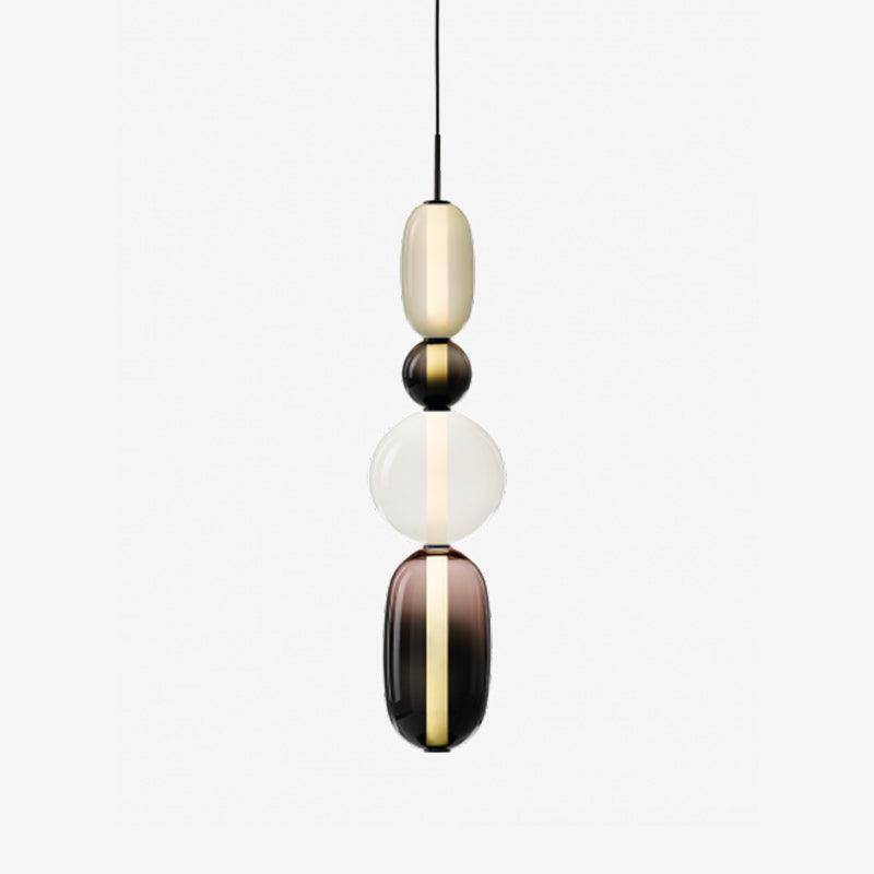 Suspension LED en Verre Coloré - Design Artistique et Hauteur Réglable