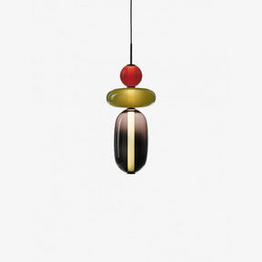 Suspension LED en Verre Coloré - Design Artistique et Hauteur Réglable
