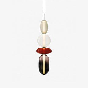 Suspension LED en Verre Coloré - Design Artistique et Hauteur Réglable