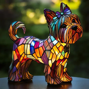 Lampe de Chien en Verre Tiffany | Éclairage Ambiant et Design Unique