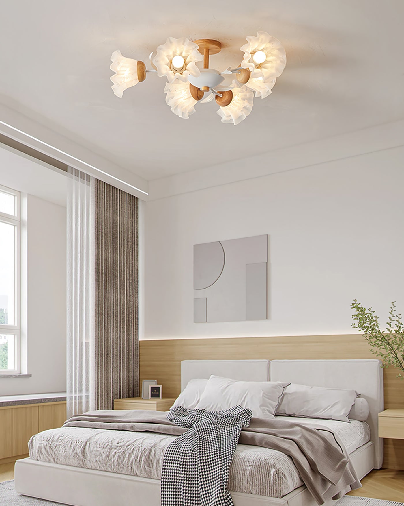 Lampe Plafonnier Floral Élégante - Design Moderne et Naturel pour Intérieur
