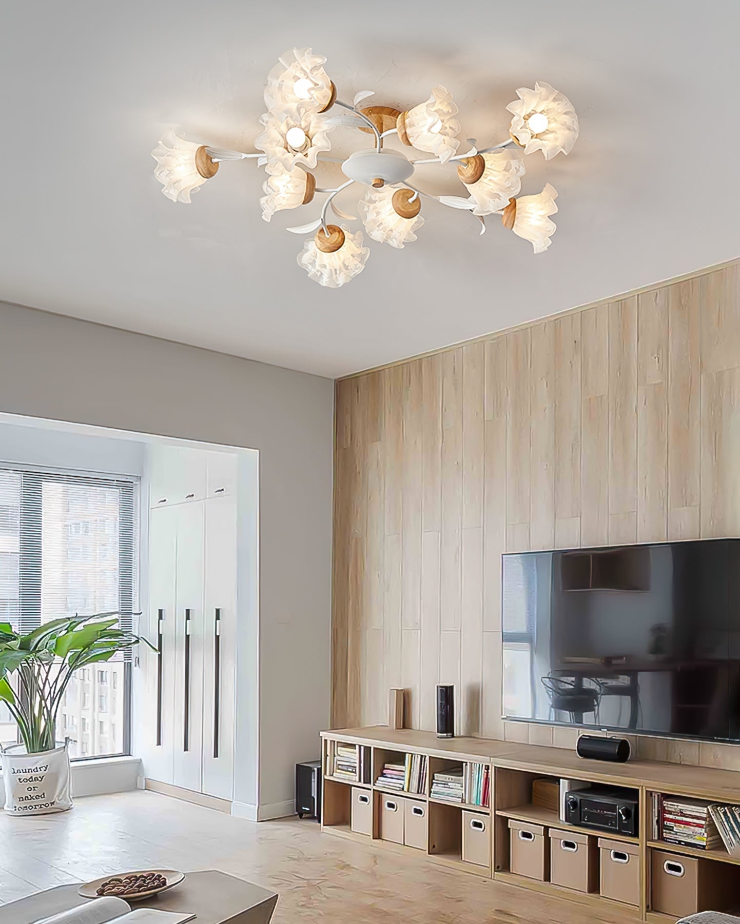 Lampe Plafonnier Floral Élégante - Design Moderne et Naturel pour Intérieur